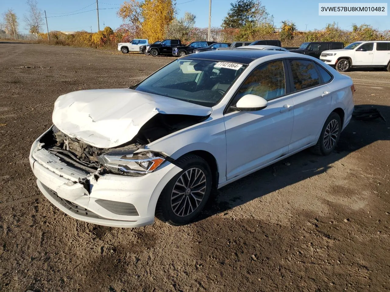 2019 Volkswagen Jetta Sel VIN: 3VWE57BU8KM010482 Lot: 77421864