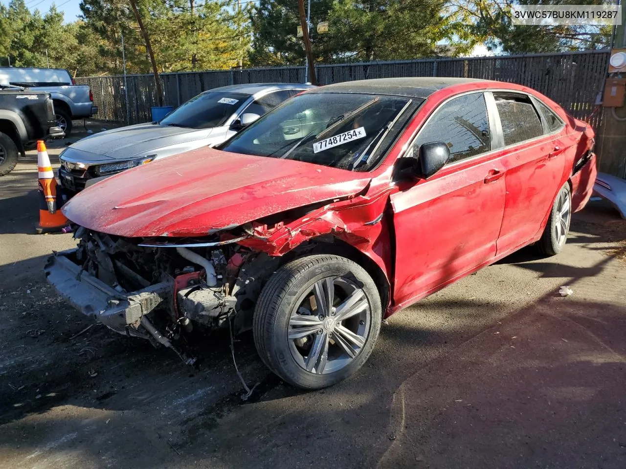 2019 Volkswagen Jetta S VIN: 3VWC57BU8KM119287 Lot: 77487254