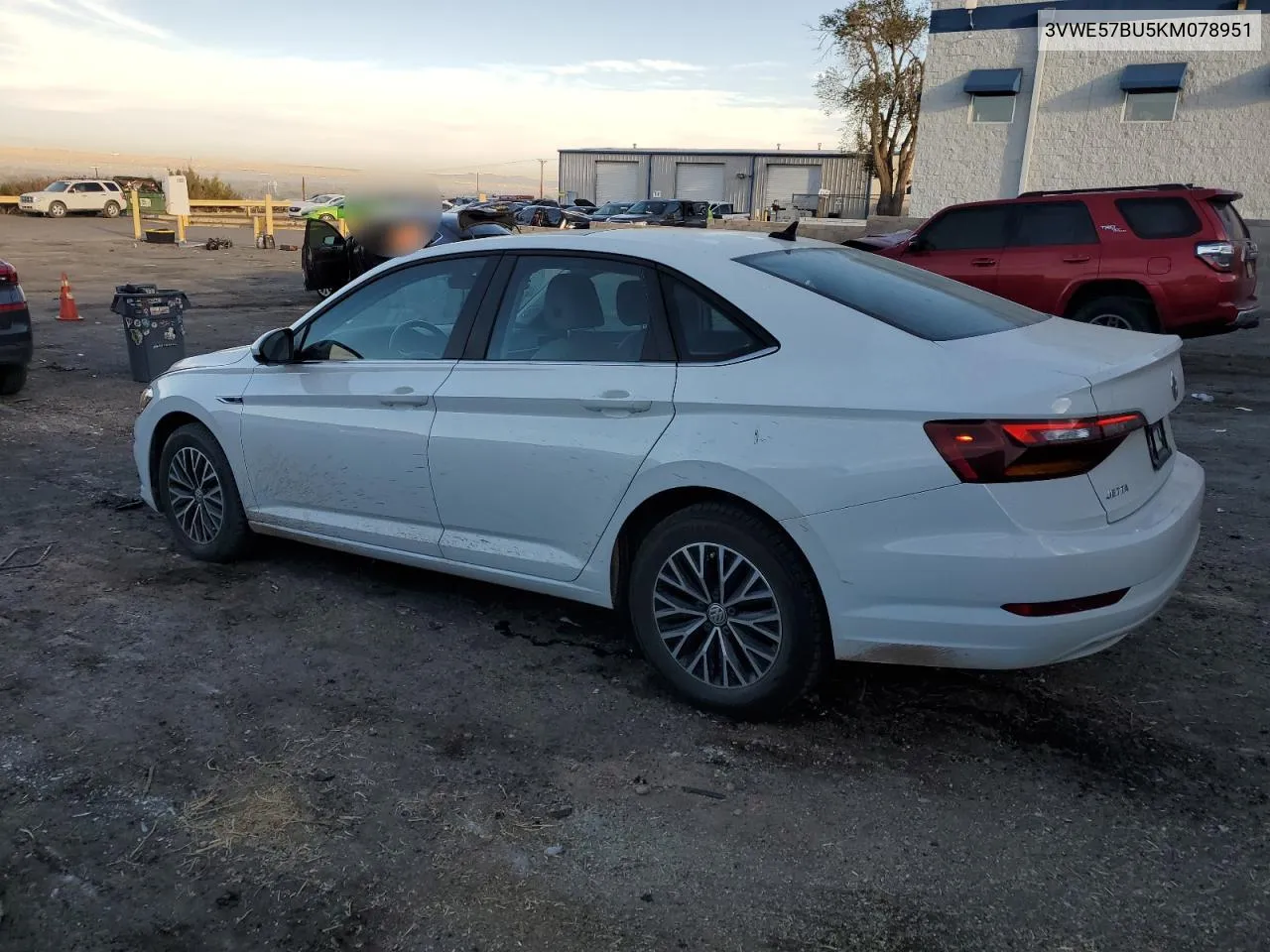 2019 Volkswagen Jetta Sel VIN: 3VWE57BU5KM078951 Lot: 77621024