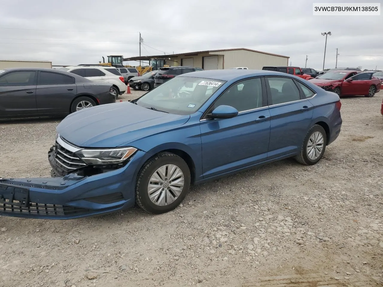 2019 Volkswagen Jetta S VIN: 3VWCB7BU9KM138505 Lot: 77636414