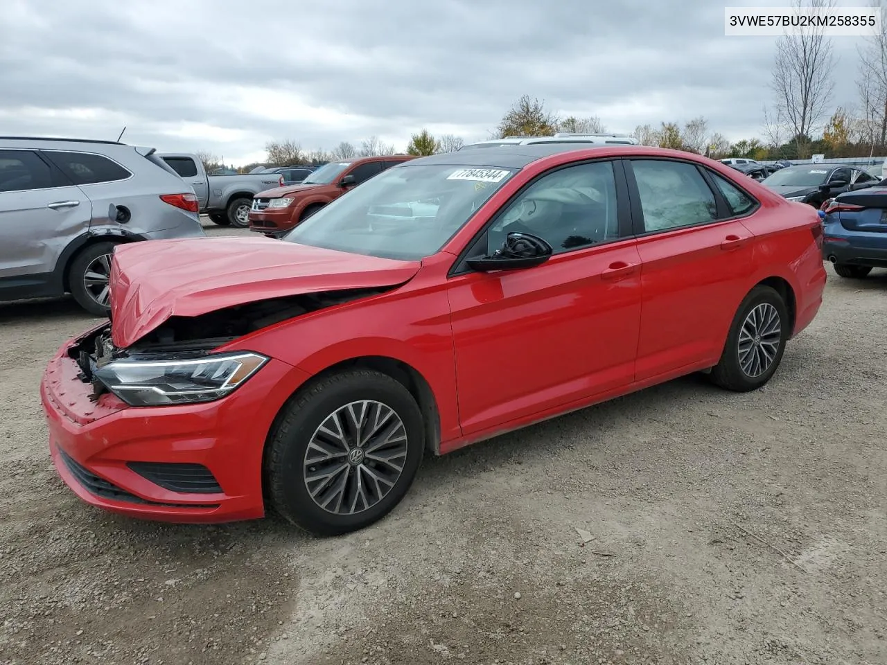 2019 Volkswagen Jetta Sel VIN: 3VWE57BU2KM258355 Lot: 77845344