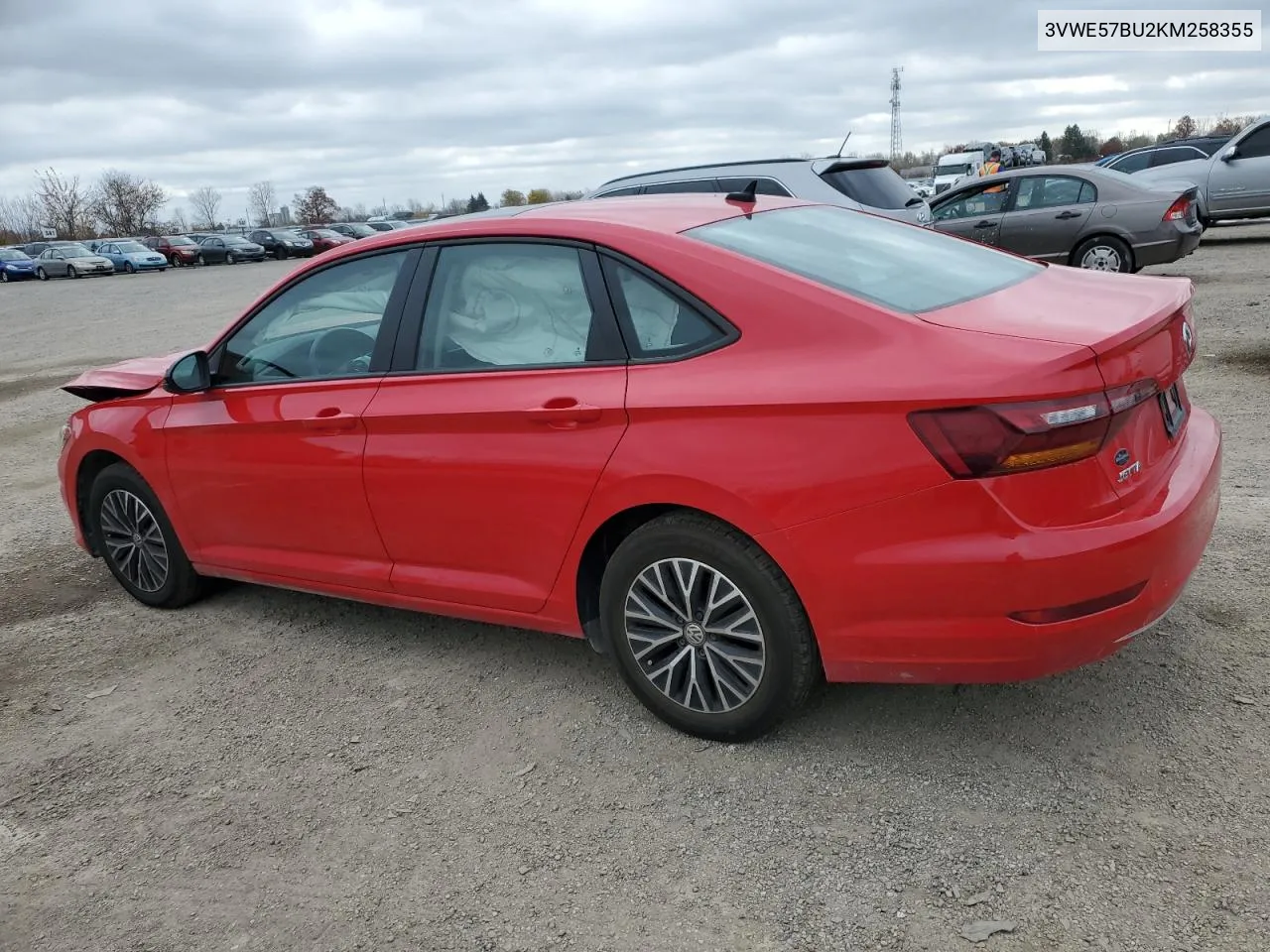 2019 Volkswagen Jetta Sel VIN: 3VWE57BU2KM258355 Lot: 77845344