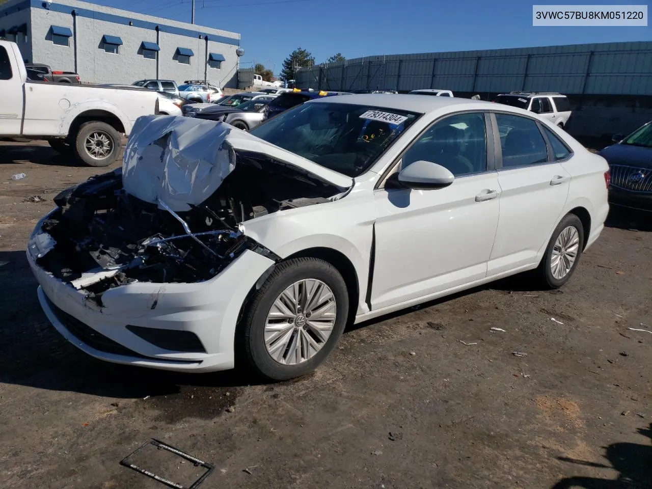 2019 Volkswagen Jetta S VIN: 3VWC57BU8KM051220 Lot: 79314304