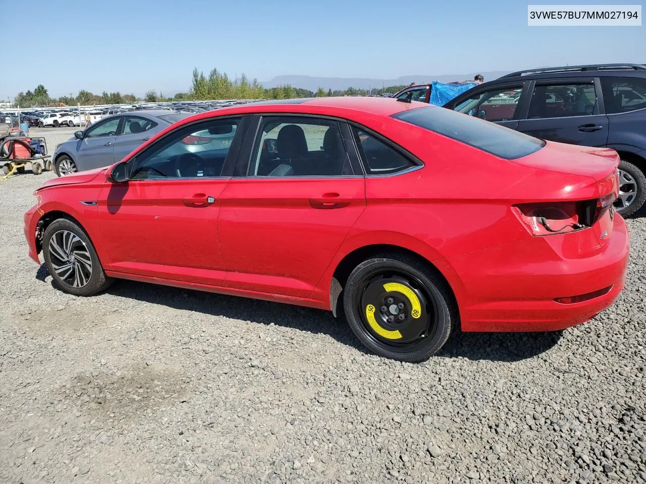 3VWE57BU7MM027194 2021 Volkswagen Jetta Sel