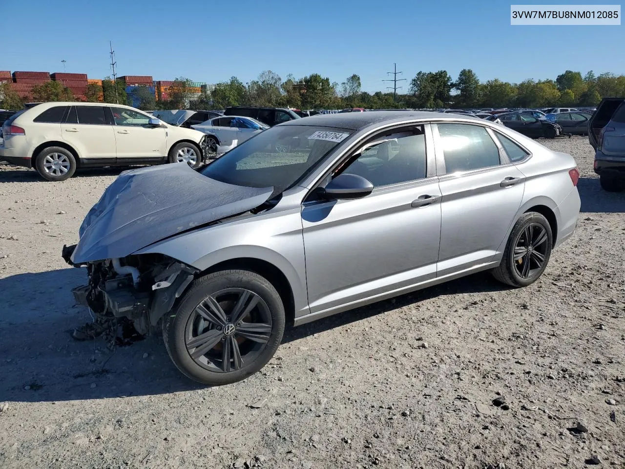 2022 Volkswagen Jetta Se VIN: 3VW7M7BU8NM012085 Lot: 74350764