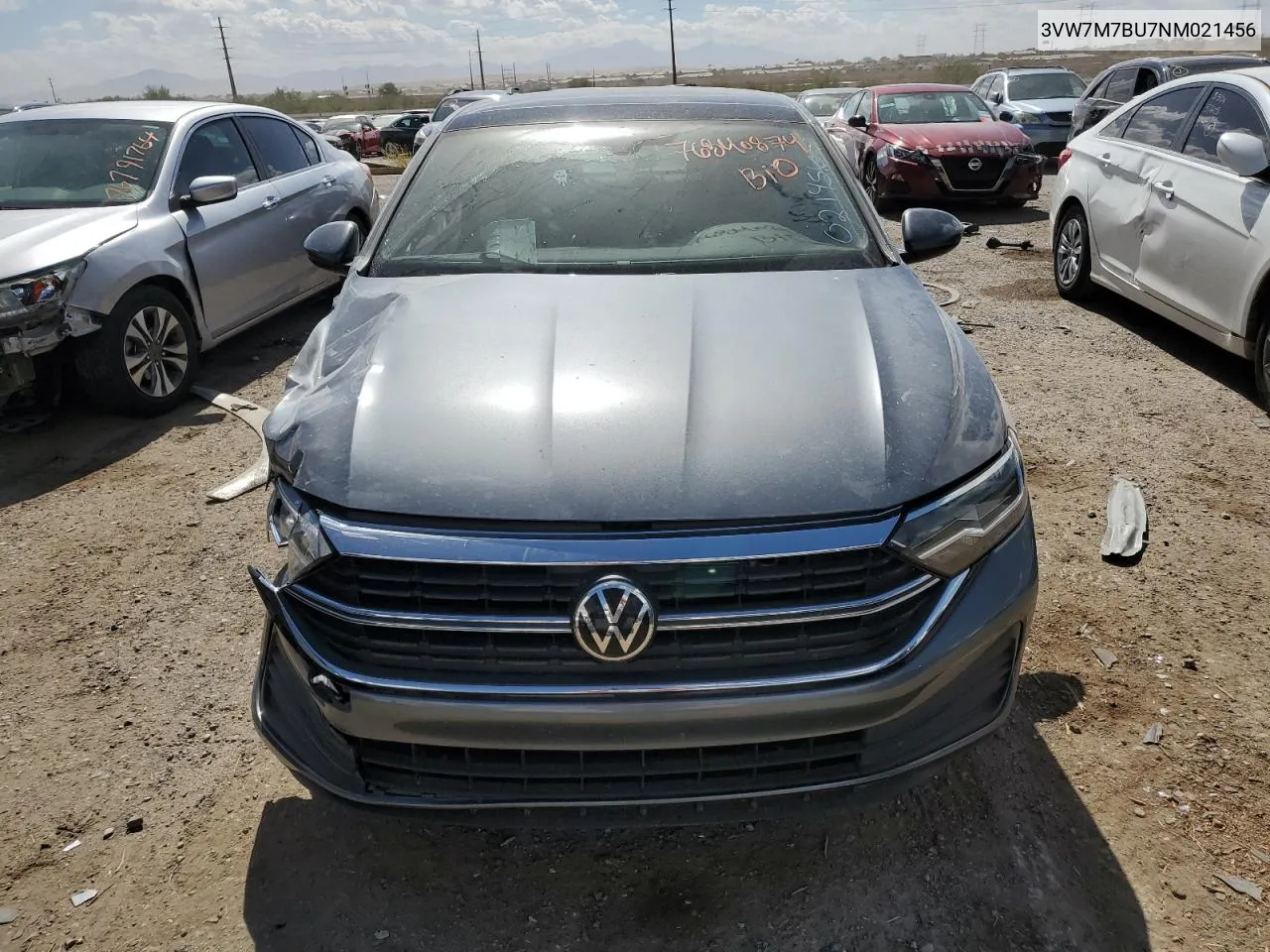 2022 Volkswagen Jetta Se VIN: 3VW7M7BU7NM021456 Lot: 76840874