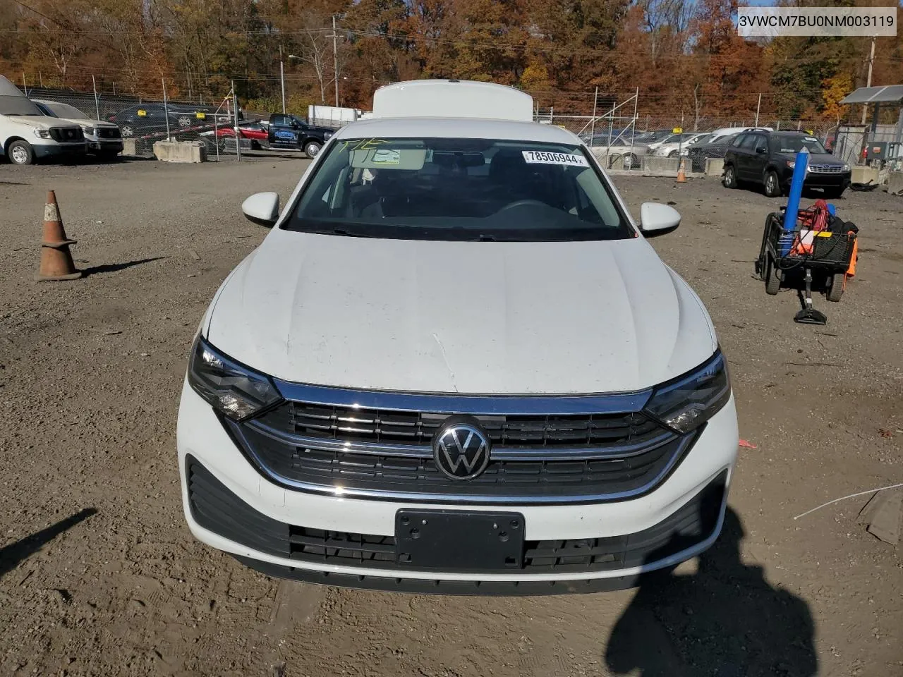 2022 Volkswagen Jetta S VIN: 3VWCM7BU0NM003119 Lot: 78506944