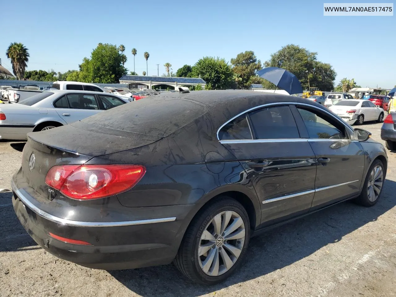 2010 Volkswagen Cc Sport VIN: WVWML7AN0AE517475 Lot: 67077014