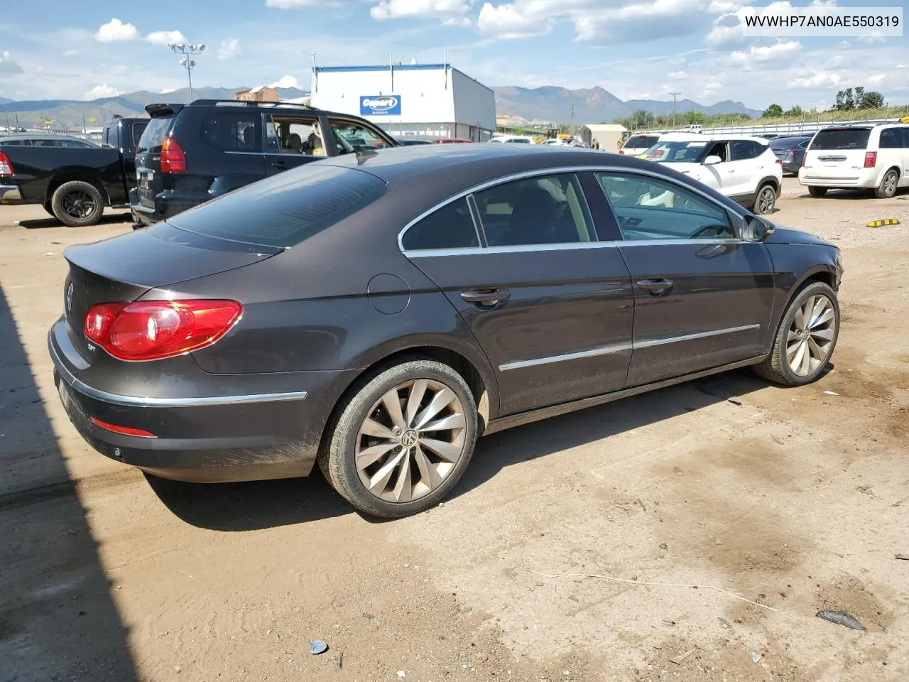 2010 Volkswagen Cc Luxury VIN: WVWHP7AN0AE550319 Lot: 70346304