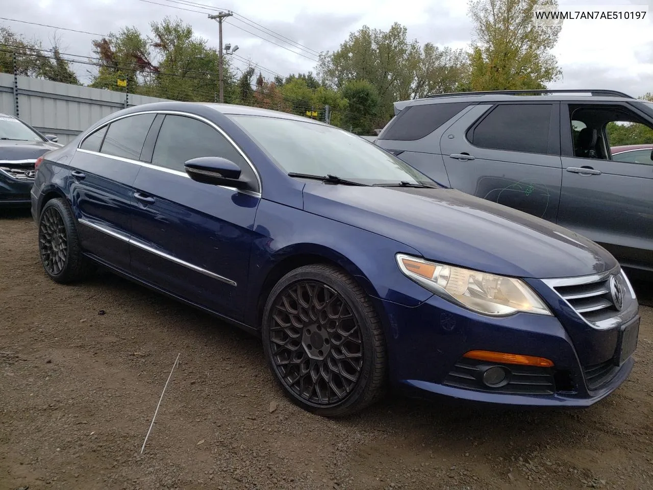 2010 Volkswagen Cc Sport VIN: WVWML7AN7AE510197 Lot: 72689314