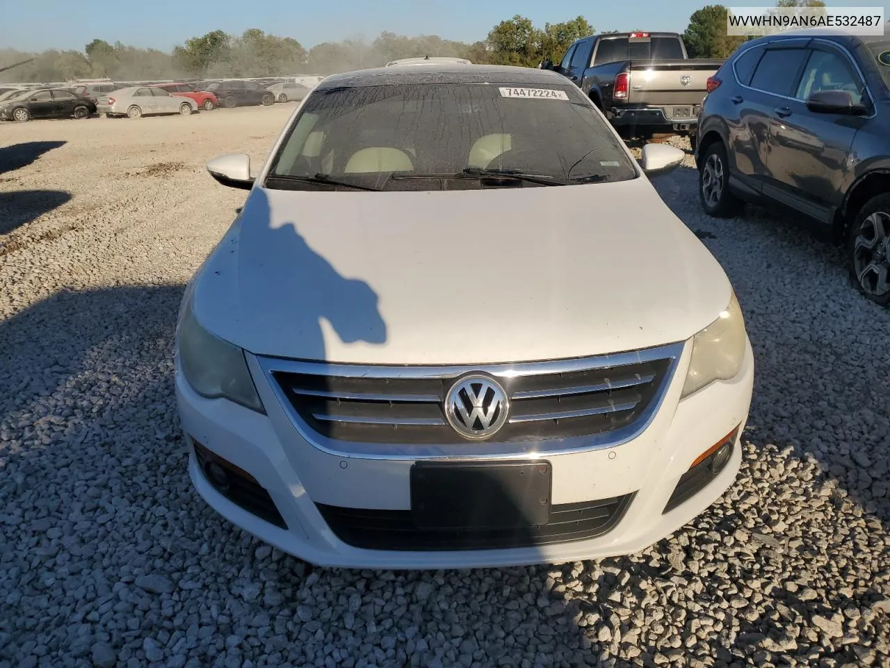 2010 Volkswagen Cc Luxury VIN: WVWHN9AN6AE532487 Lot: 74472224