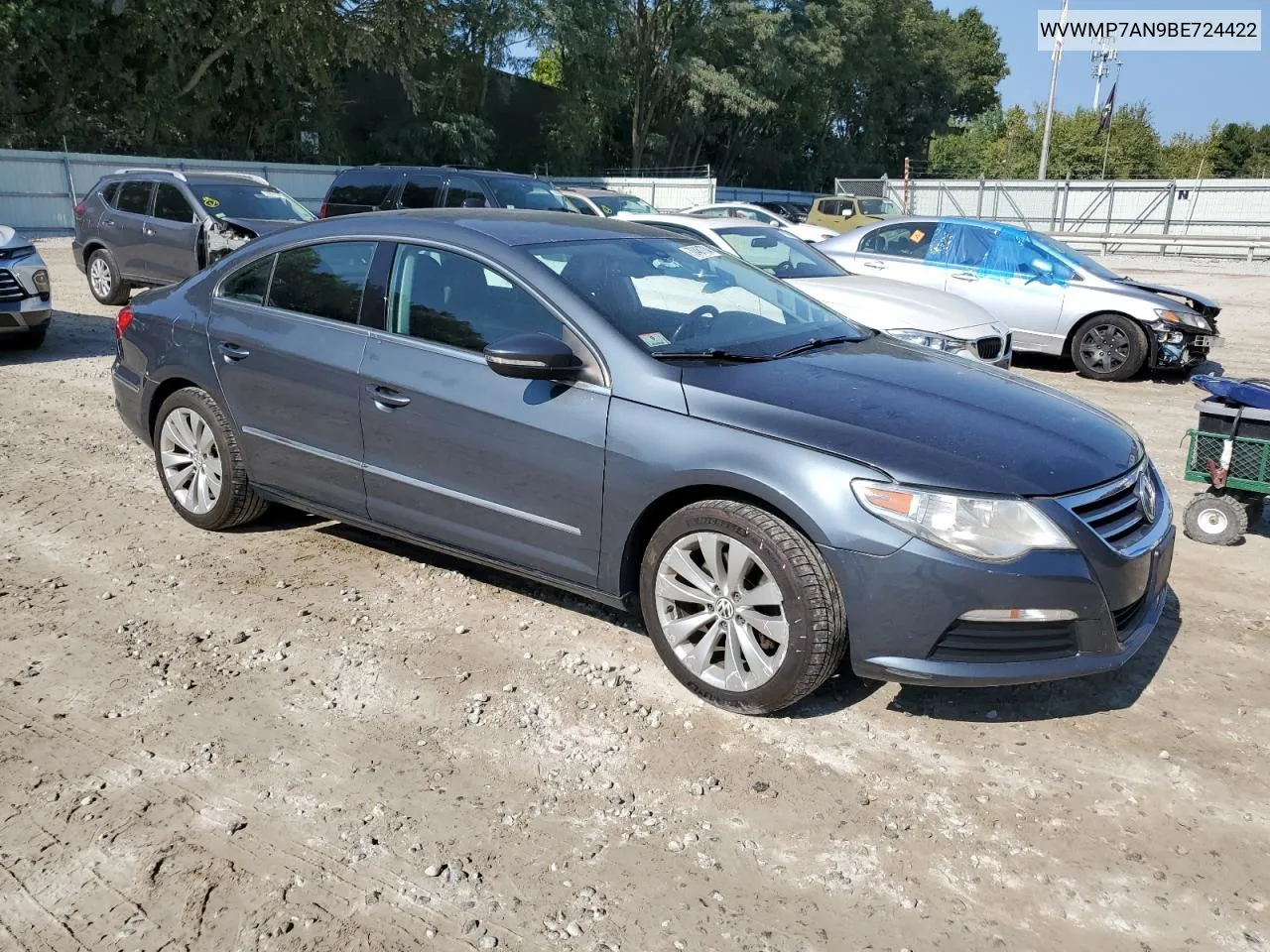 2011 Volkswagen Cc Sport VIN: WVWMP7AN9BE724422 Lot: 70461704