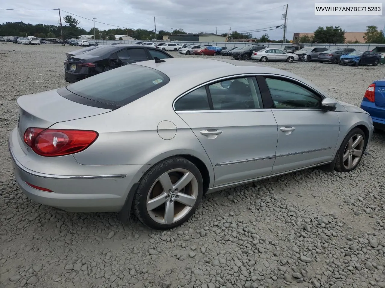 2011 Volkswagen Cc Luxury VIN: WVWHP7AN7BE715283 Lot: 71001534