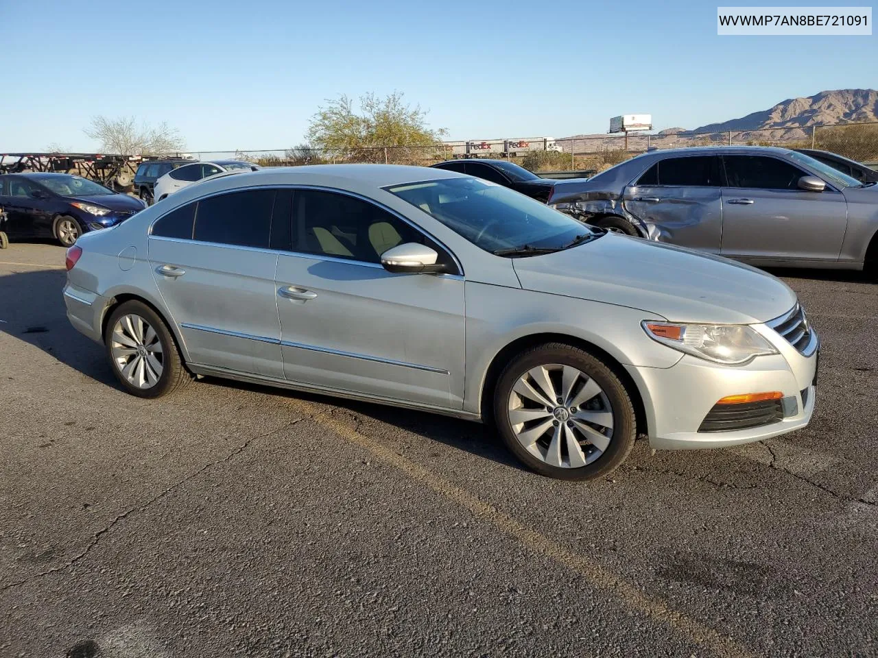 2011 Volkswagen Cc Sport VIN: WVWMP7AN8BE721091 Lot: 72292104