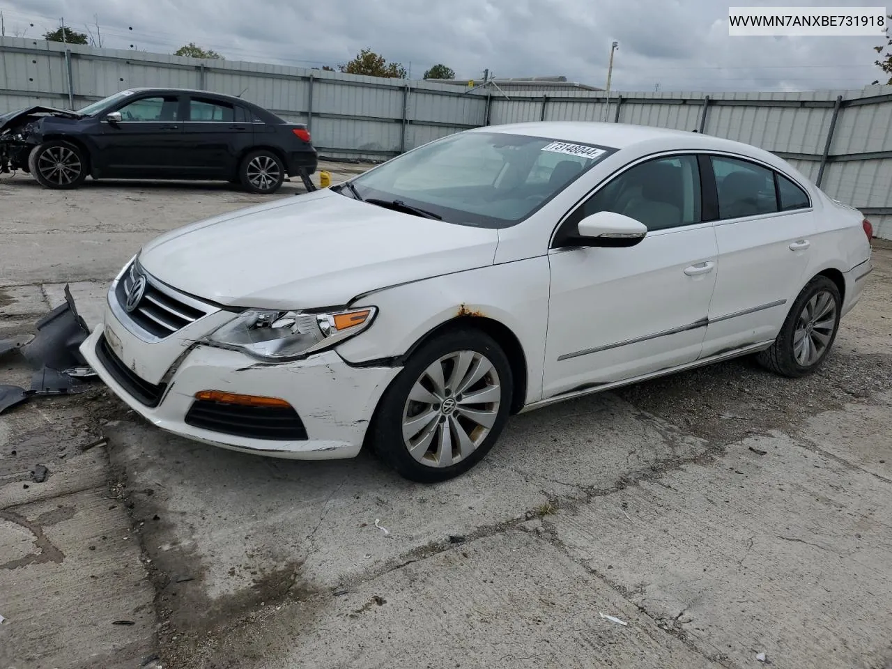 2011 Volkswagen Cc Sport VIN: WVWMN7ANXBE731918 Lot: 73148044