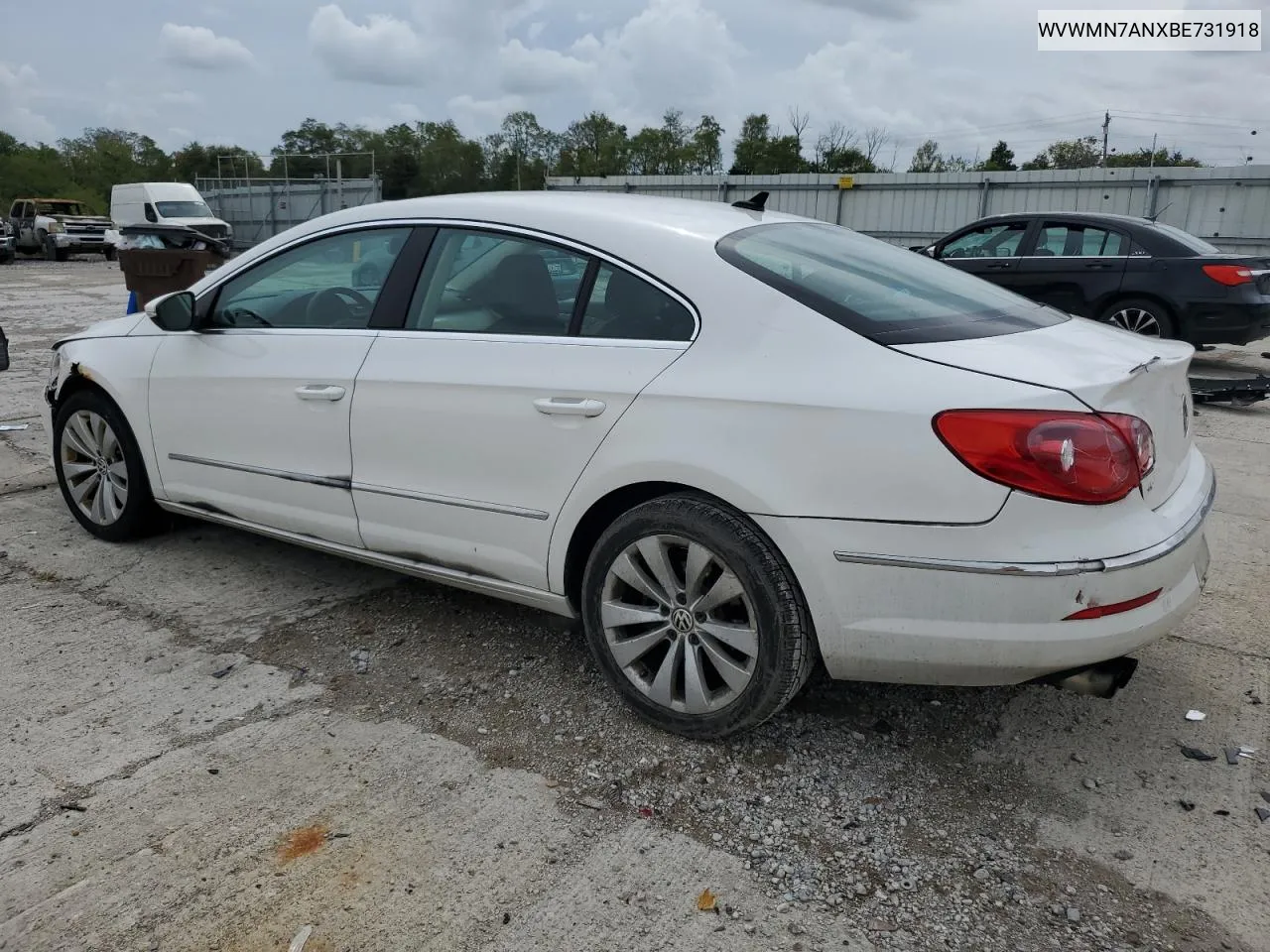 2011 Volkswagen Cc Sport VIN: WVWMN7ANXBE731918 Lot: 73148044