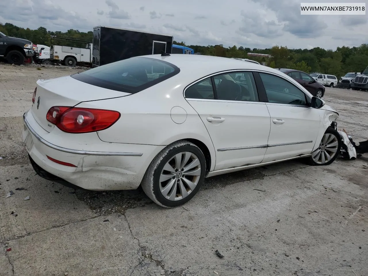 2011 Volkswagen Cc Sport VIN: WVWMN7ANXBE731918 Lot: 73148044