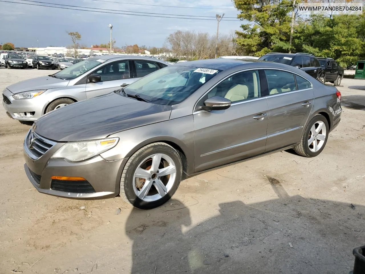 2011 Volkswagen Cc Sport VIN: WVWMP7AN0BE704284 Lot: 75448674