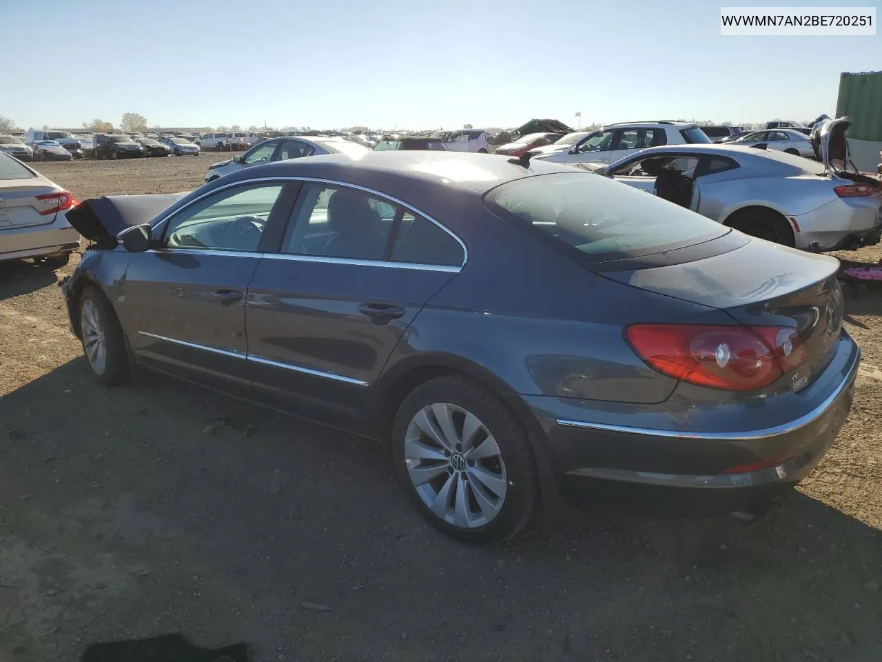 2011 Volkswagen Cc Sport VIN: WVWMN7AN2BE720251 Lot: 78579264