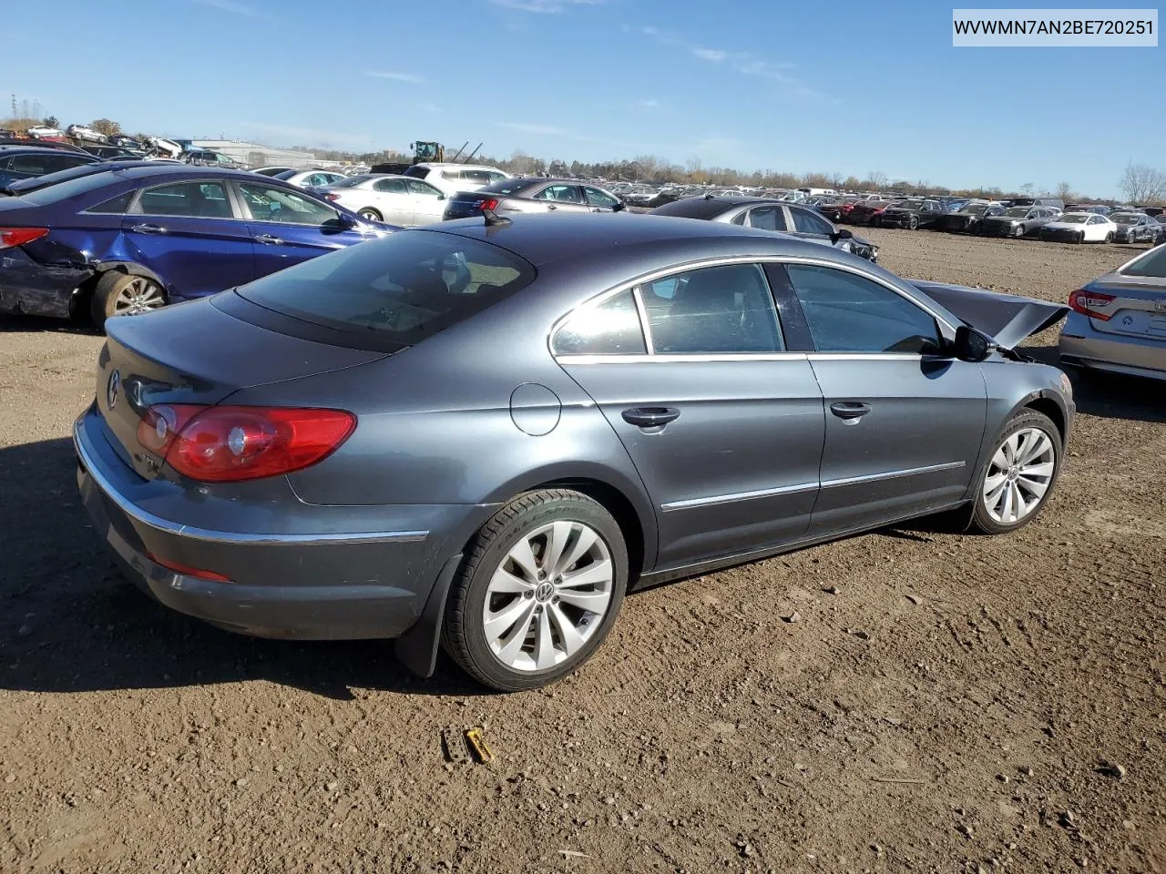 2011 Volkswagen Cc Sport VIN: WVWMN7AN2BE720251 Lot: 78579264