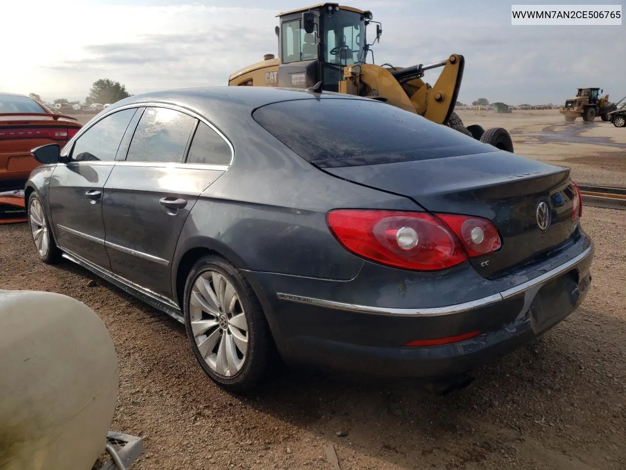 2012 Volkswagen Cc Sport VIN: WVWMN7AN2CE506765 Lot: 62263104