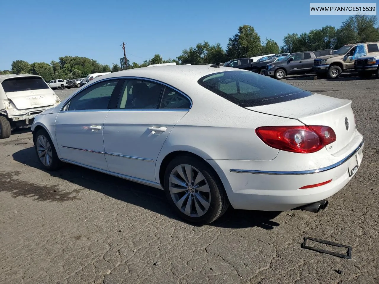 2012 Volkswagen Cc Sport VIN: WVWMP7AN7CE516539 Lot: 63139654