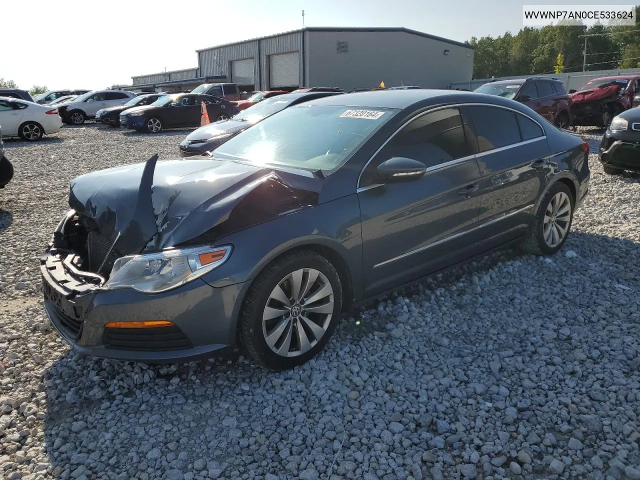 2012 Volkswagen Cc Sport VIN: WVWNP7AN0CE533624 Lot: 67320164