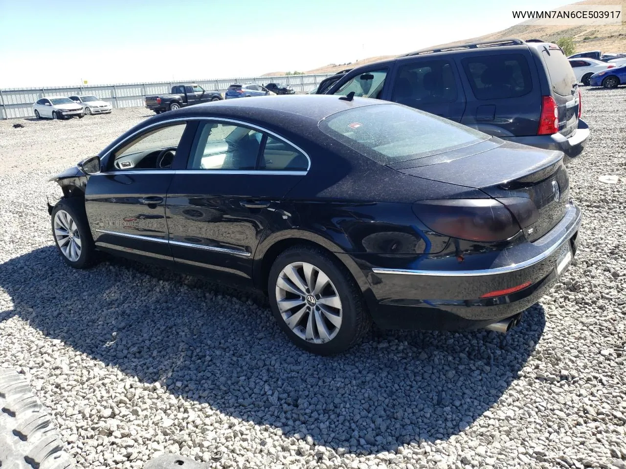 2012 Volkswagen Cc Sport VIN: WVWMN7AN6CE503917 Lot: 68893404