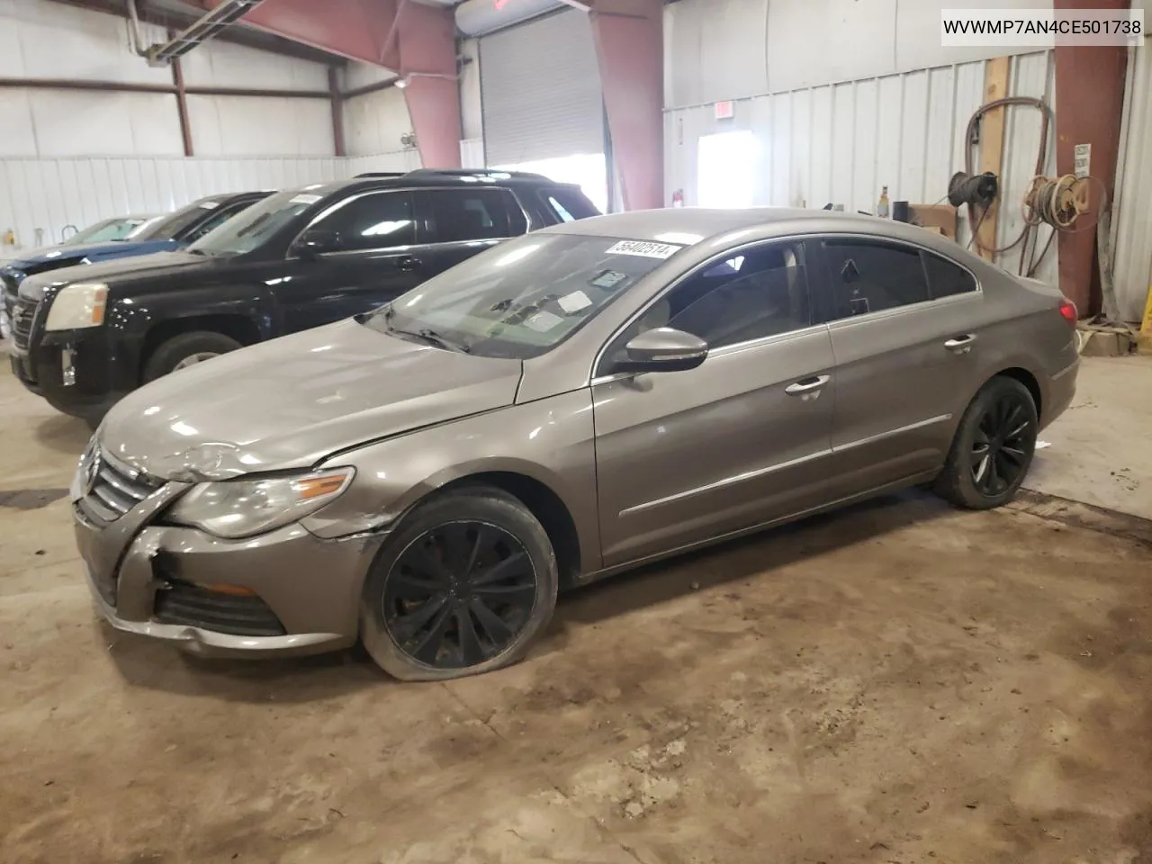 2012 Volkswagen Cc Sport VIN: WVWMP7AN4CE501738 Lot: 69200214