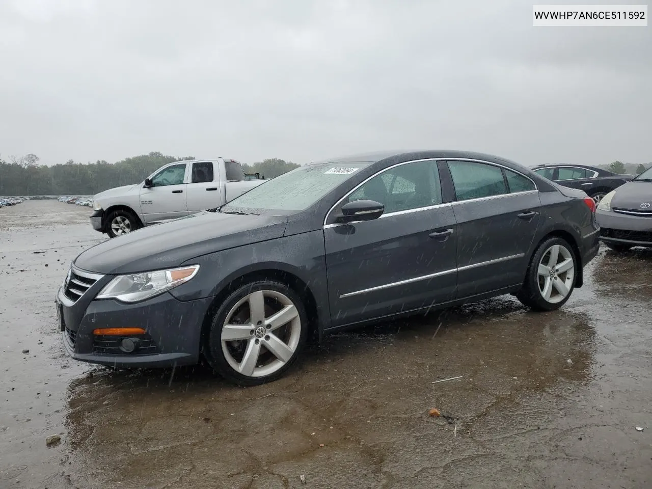 2012 Volkswagen Cc Luxury VIN: WVWHP7AN6CE511592 Lot: 71062094