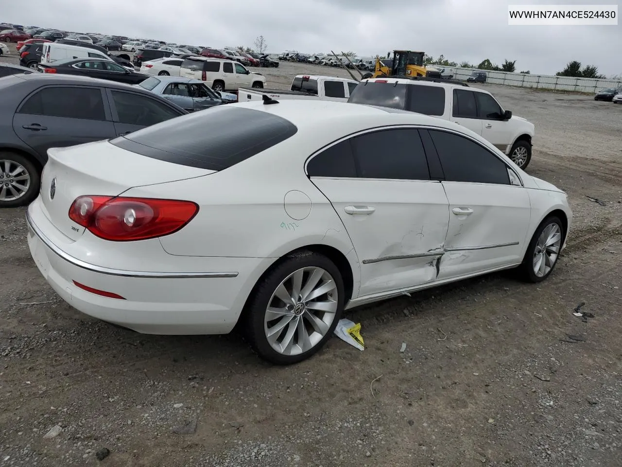 WVWHN7AN4CE524430 2012 Volkswagen Cc Luxury