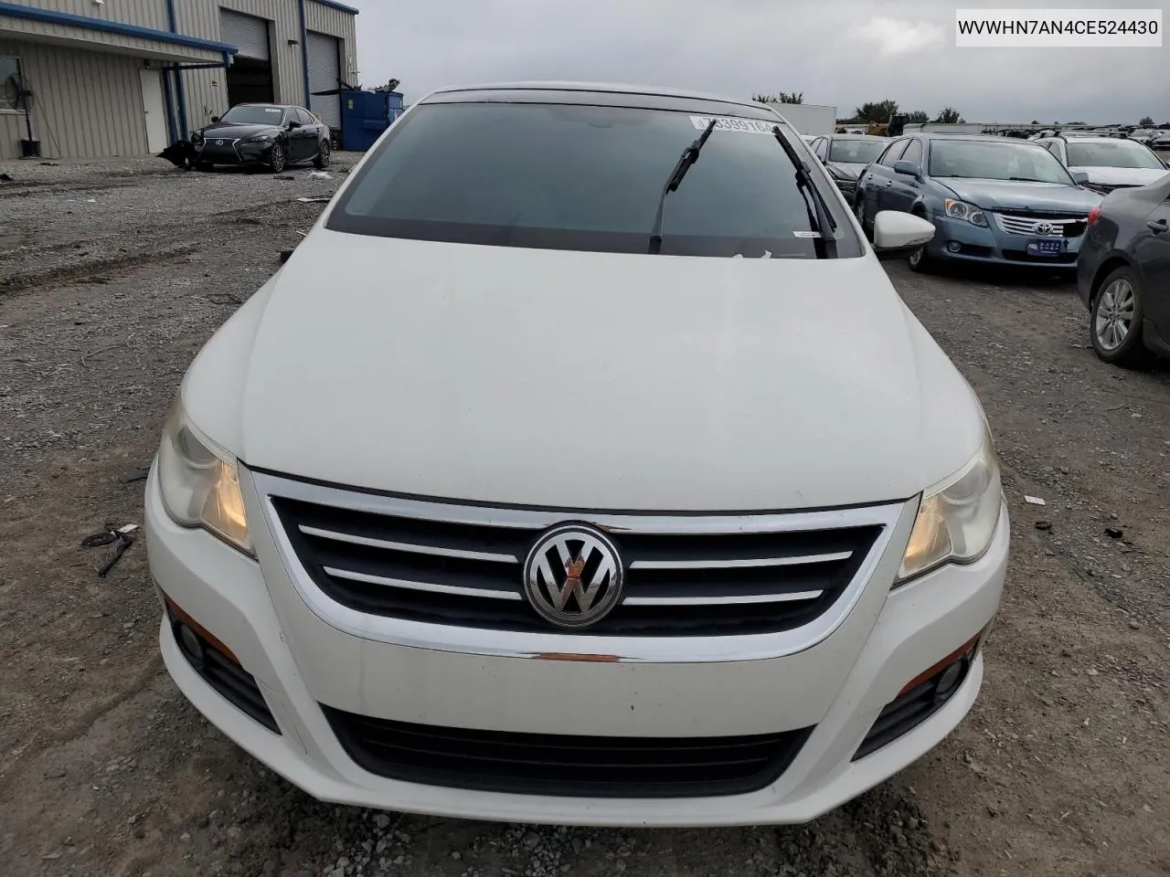 2012 Volkswagen Cc Luxury VIN: WVWHN7AN4CE524430 Lot: 73399164