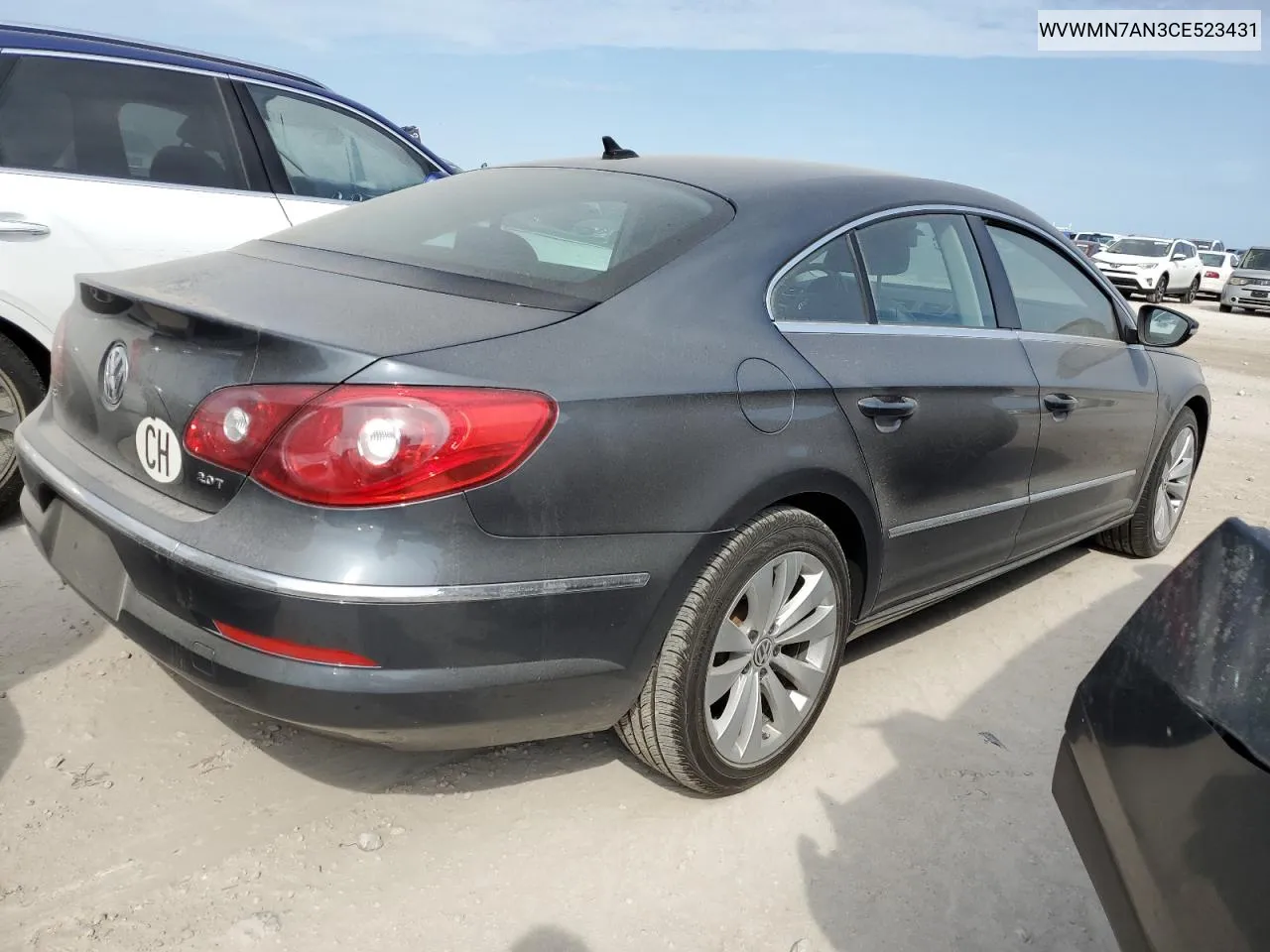 2012 Volkswagen Cc Sport VIN: WVWMN7AN3CE523431 Lot: 74878354