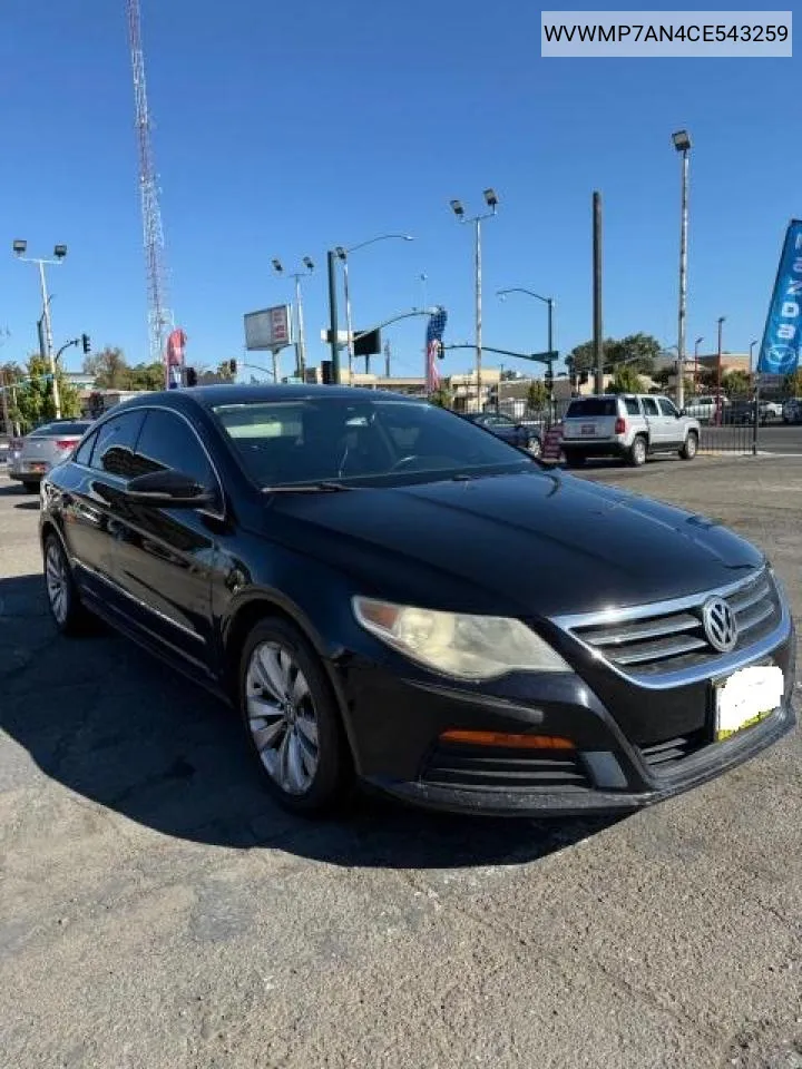 2012 Volkswagen Cc Sport VIN: WVWMP7AN4CE543259 Lot: 76578384