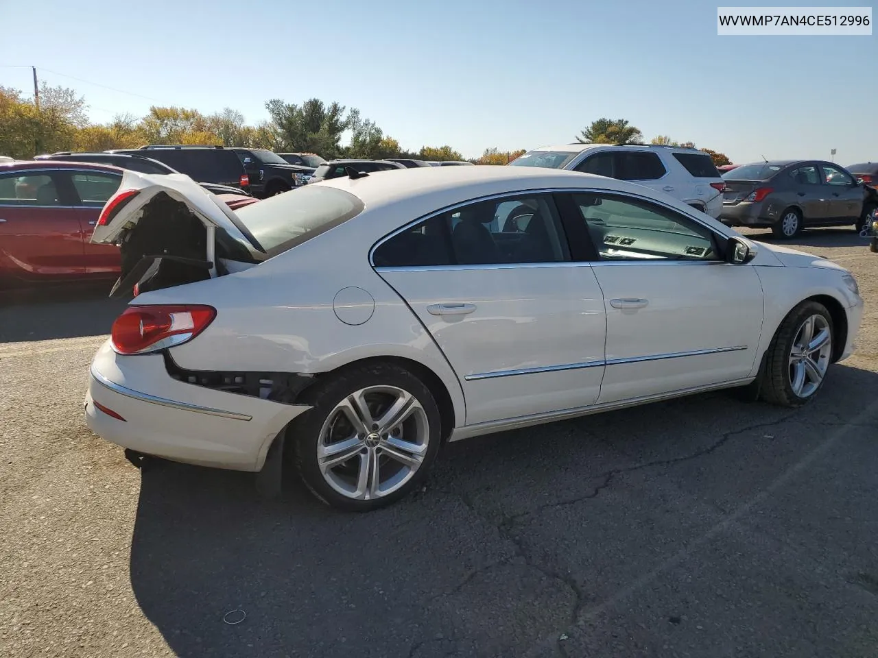 2012 Volkswagen Cc Sport VIN: WVWMP7AN4CE512996 Lot: 77027114