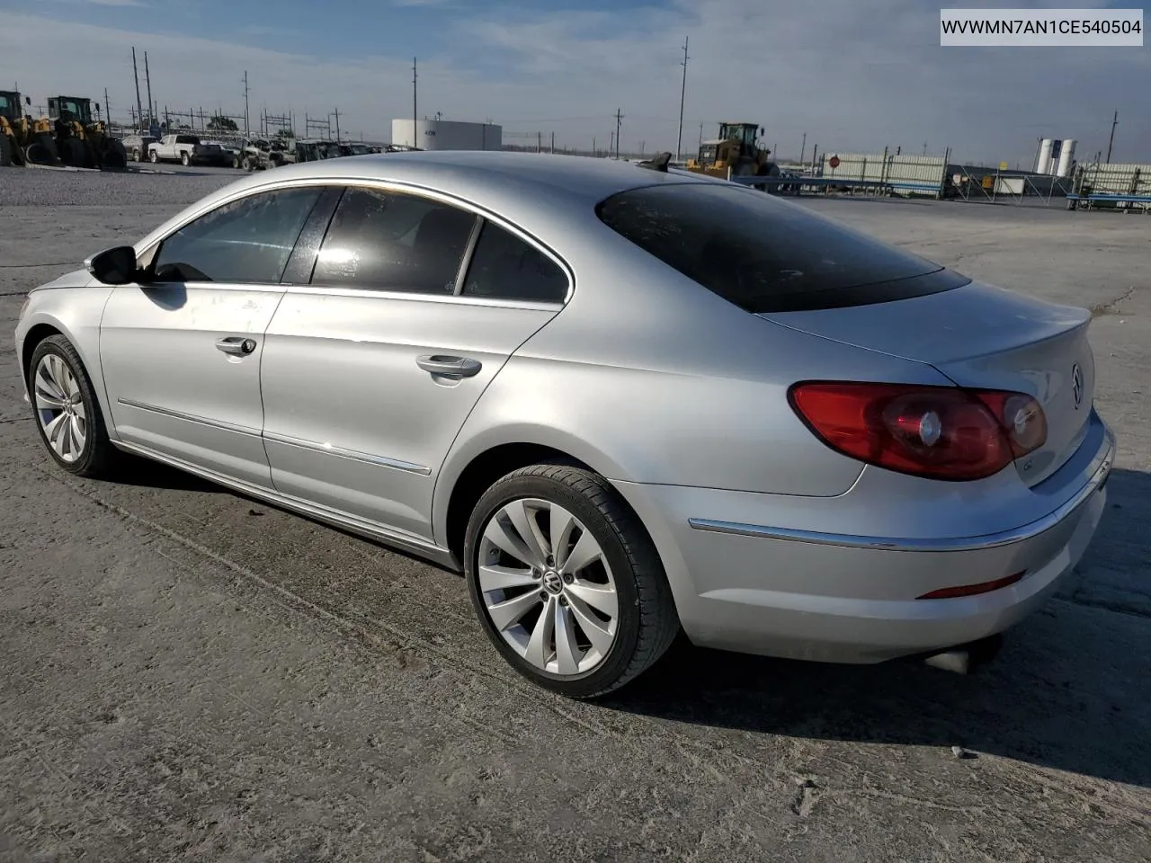 2012 Volkswagen Cc Sport VIN: WVWMN7AN1CE540504 Lot: 78432364