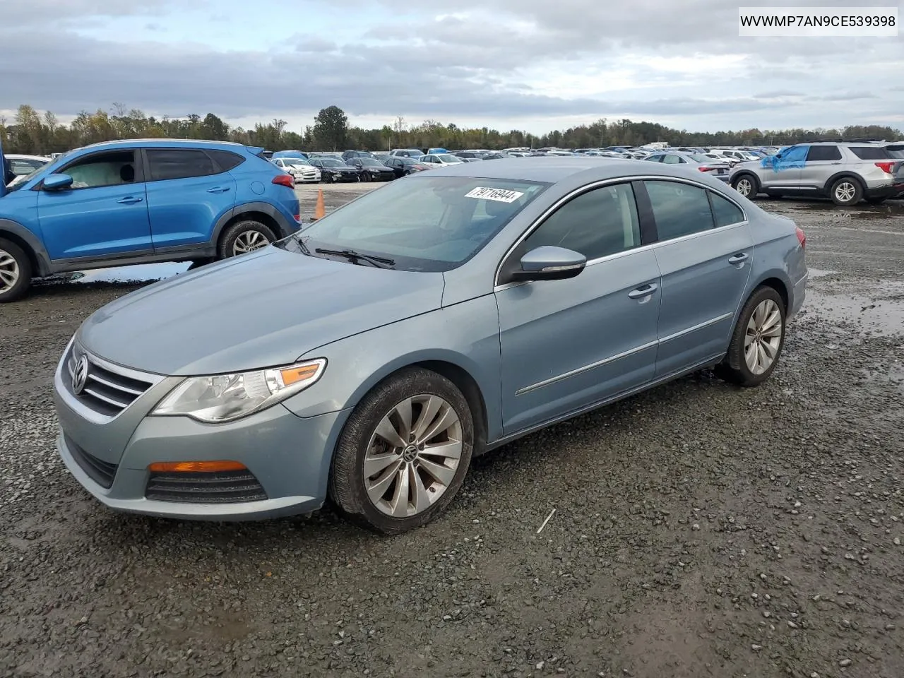 2012 Volkswagen Cc Sport VIN: WVWMP7AN9CE539398 Lot: 79716944