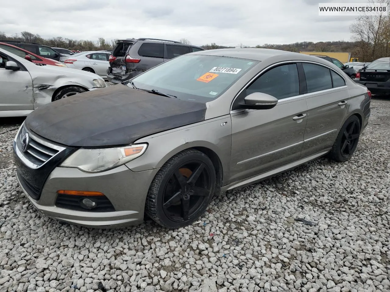 2012 Volkswagen Cc Sport VIN: WVWNN7AN1CE534108 Lot: 80271894