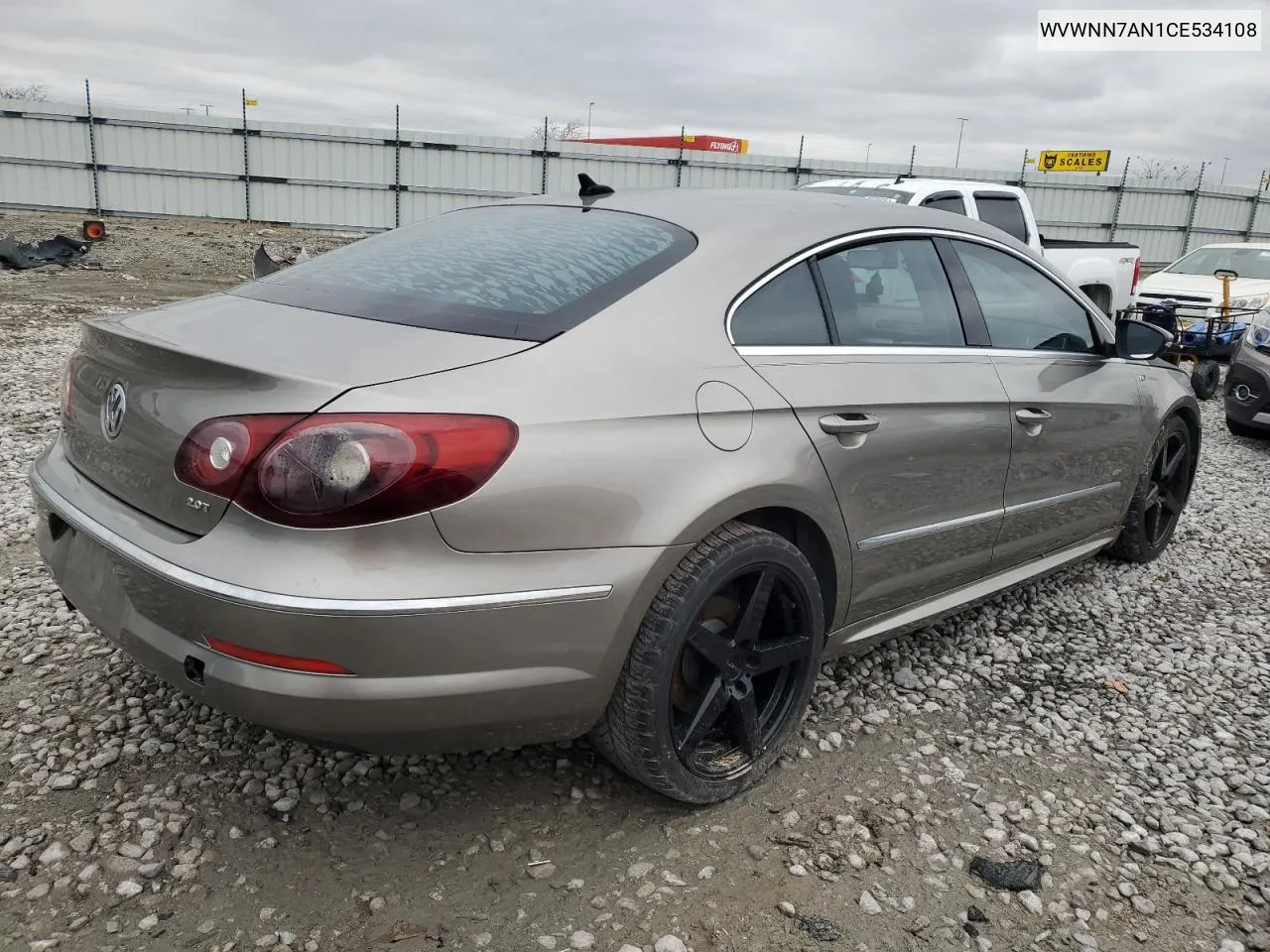 2012 Volkswagen Cc Sport VIN: WVWNN7AN1CE534108 Lot: 80271894