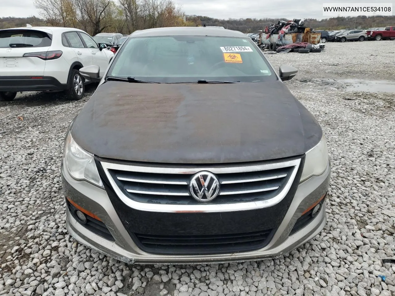 2012 Volkswagen Cc Sport VIN: WVWNN7AN1CE534108 Lot: 80271894