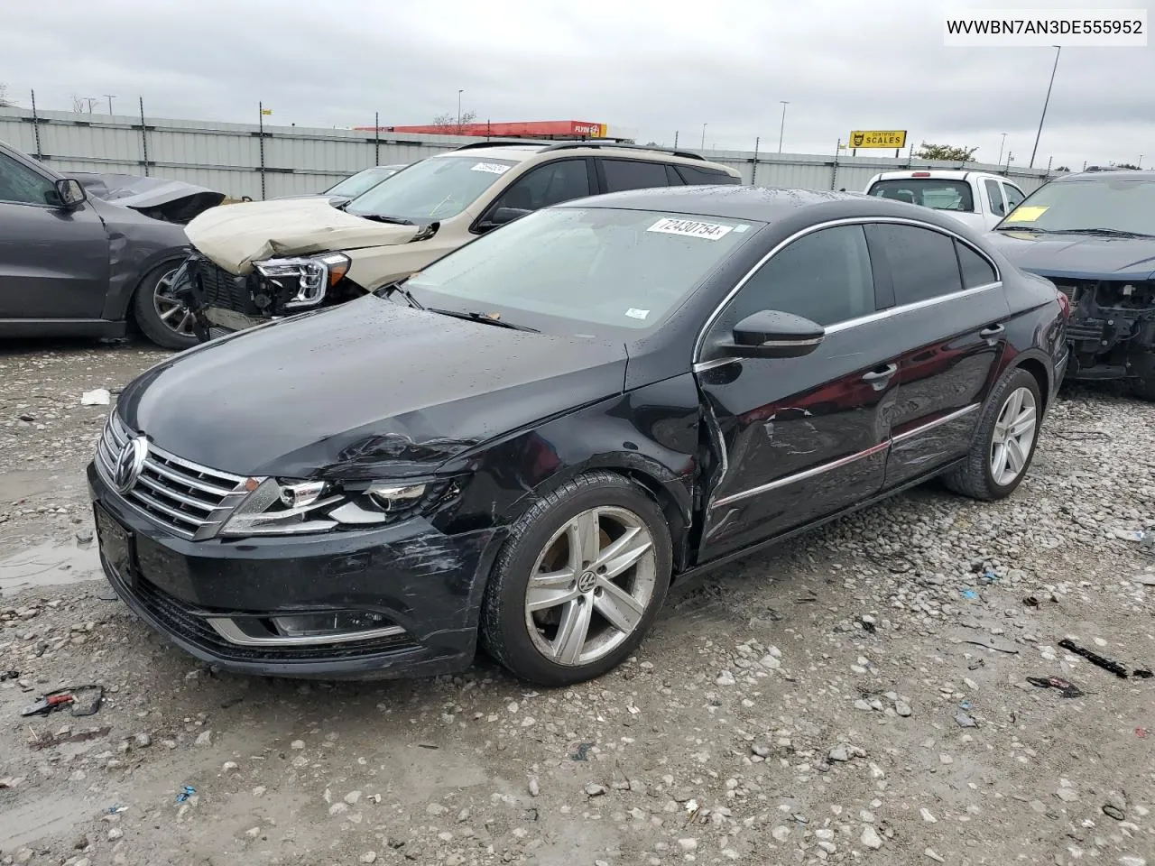 2013 Volkswagen Cc Sport VIN: WVWBN7AN3DE555952 Lot: 72430754