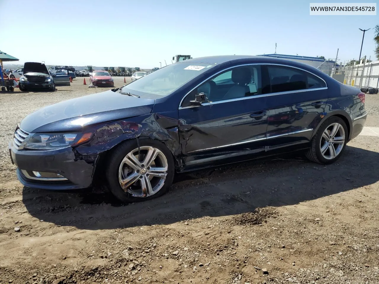 2013 Volkswagen Cc Sport VIN: WVWBN7AN3DE545728 Lot: 72757444