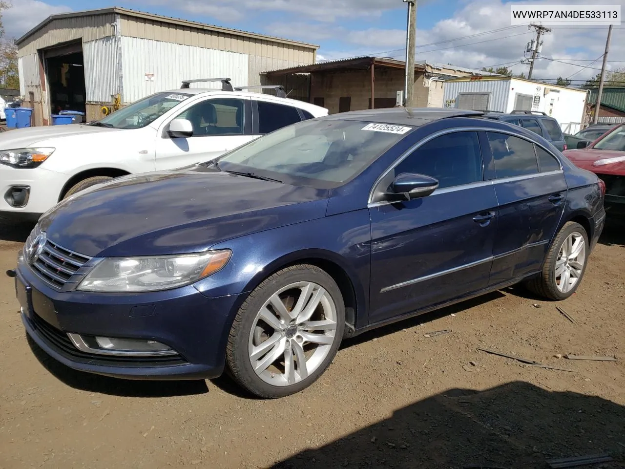 2013 Volkswagen Cc Luxury VIN: WVWRP7AN4DE533113 Lot: 74125524