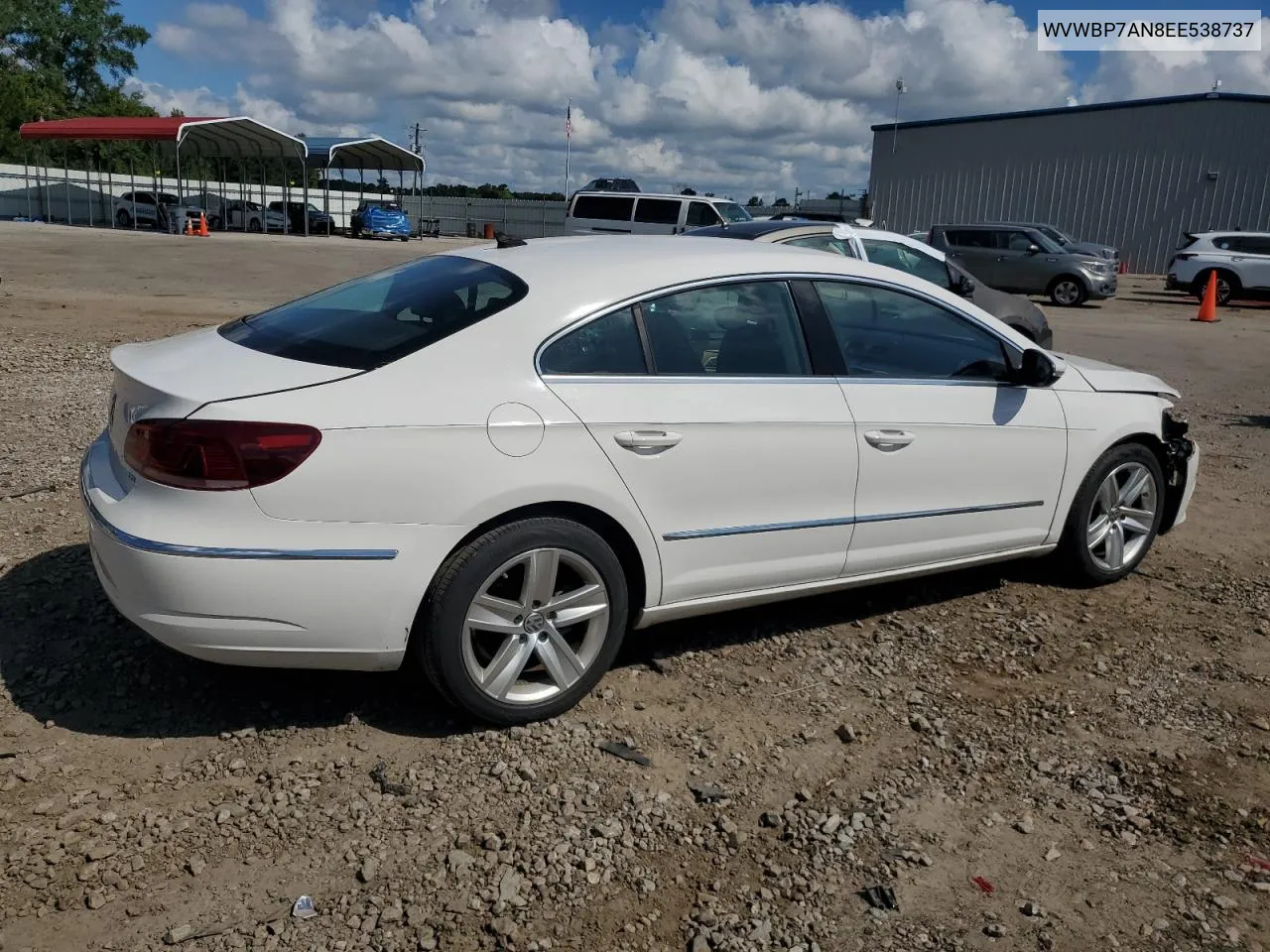 2014 Volkswagen Cc Sport VIN: WVWBP7AN8EE538737 Lot: 68656344