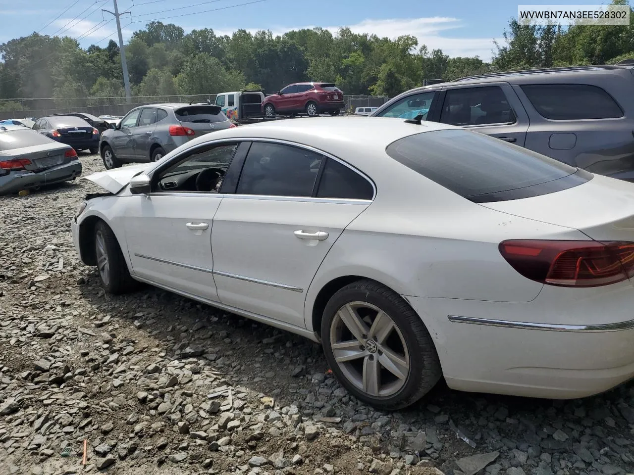 2014 Volkswagen Cc Sport VIN: WVWBN7AN3EE528302 Lot: 69636034