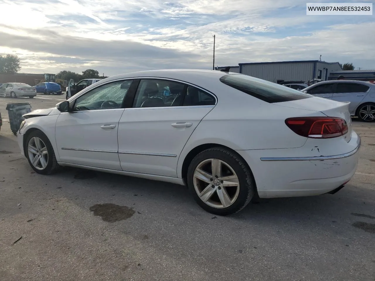 2014 Volkswagen Cc Sport VIN: WVWBP7AN8EE532453 Lot: 74605834