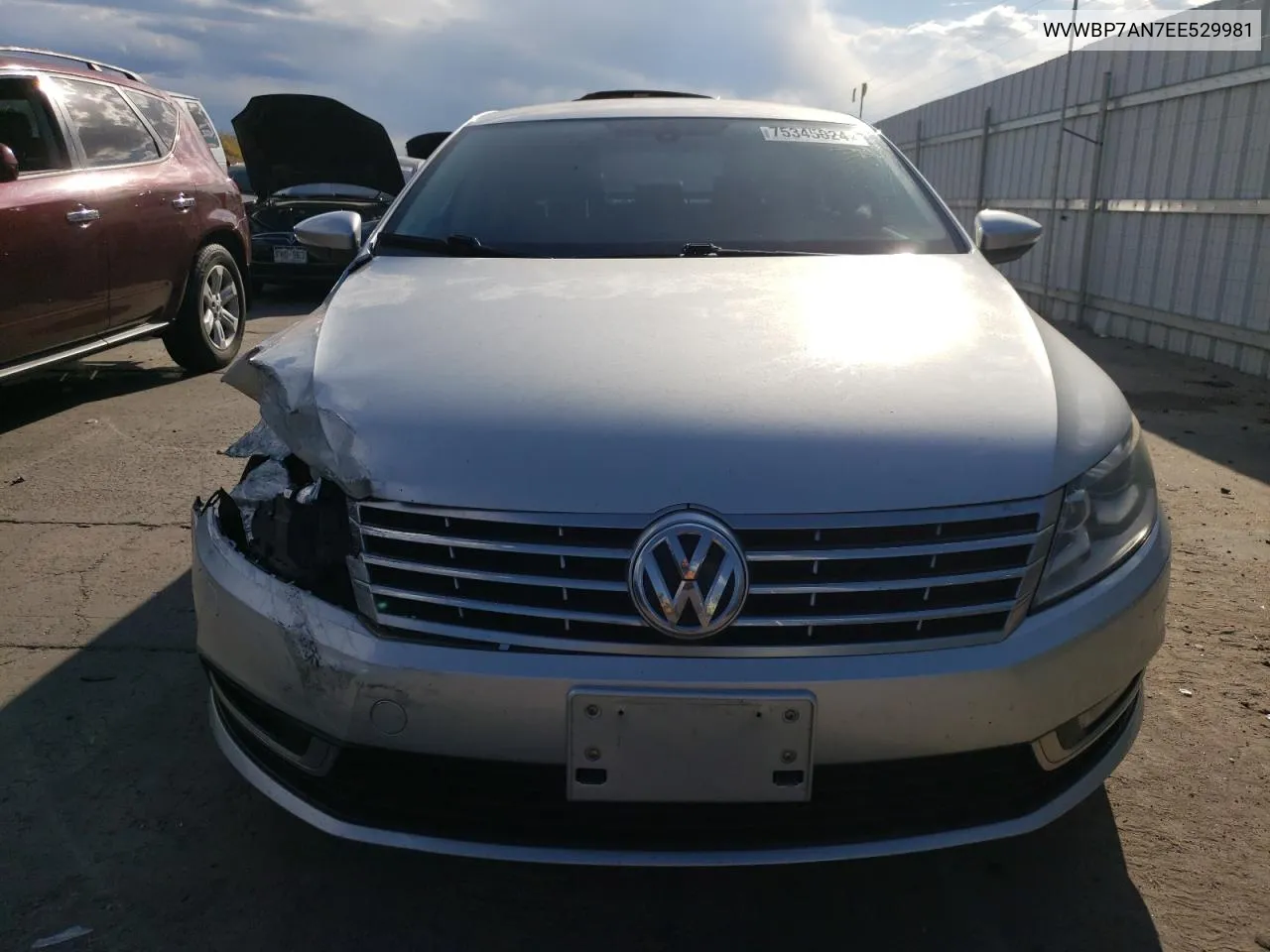 2014 Volkswagen Cc Sport VIN: WVWBP7AN7EE529981 Lot: 75345024