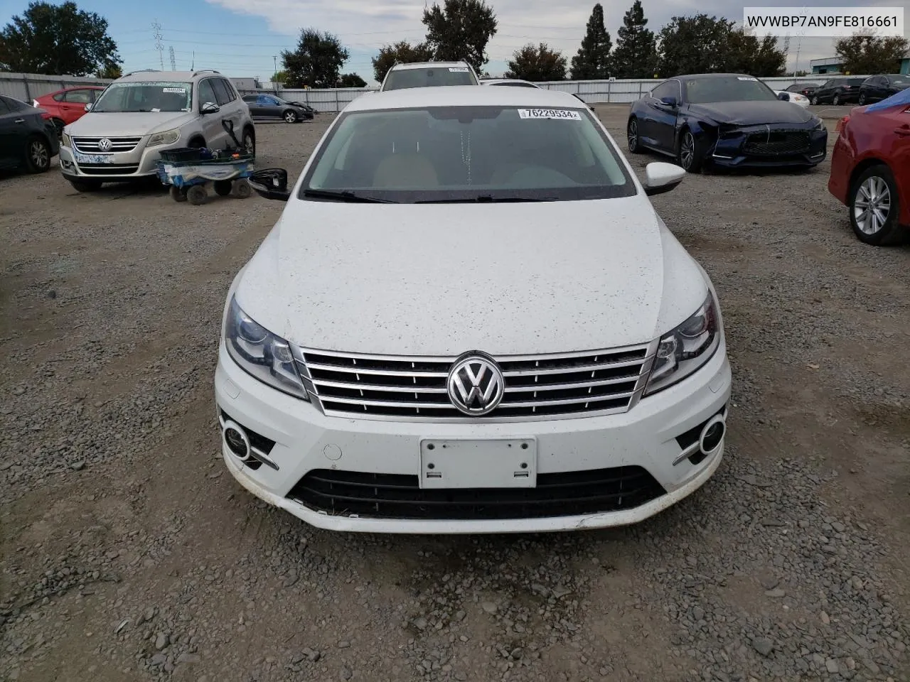 2015 Volkswagen Cc Sport VIN: WVWBP7AN9FE816661 Lot: 76229534