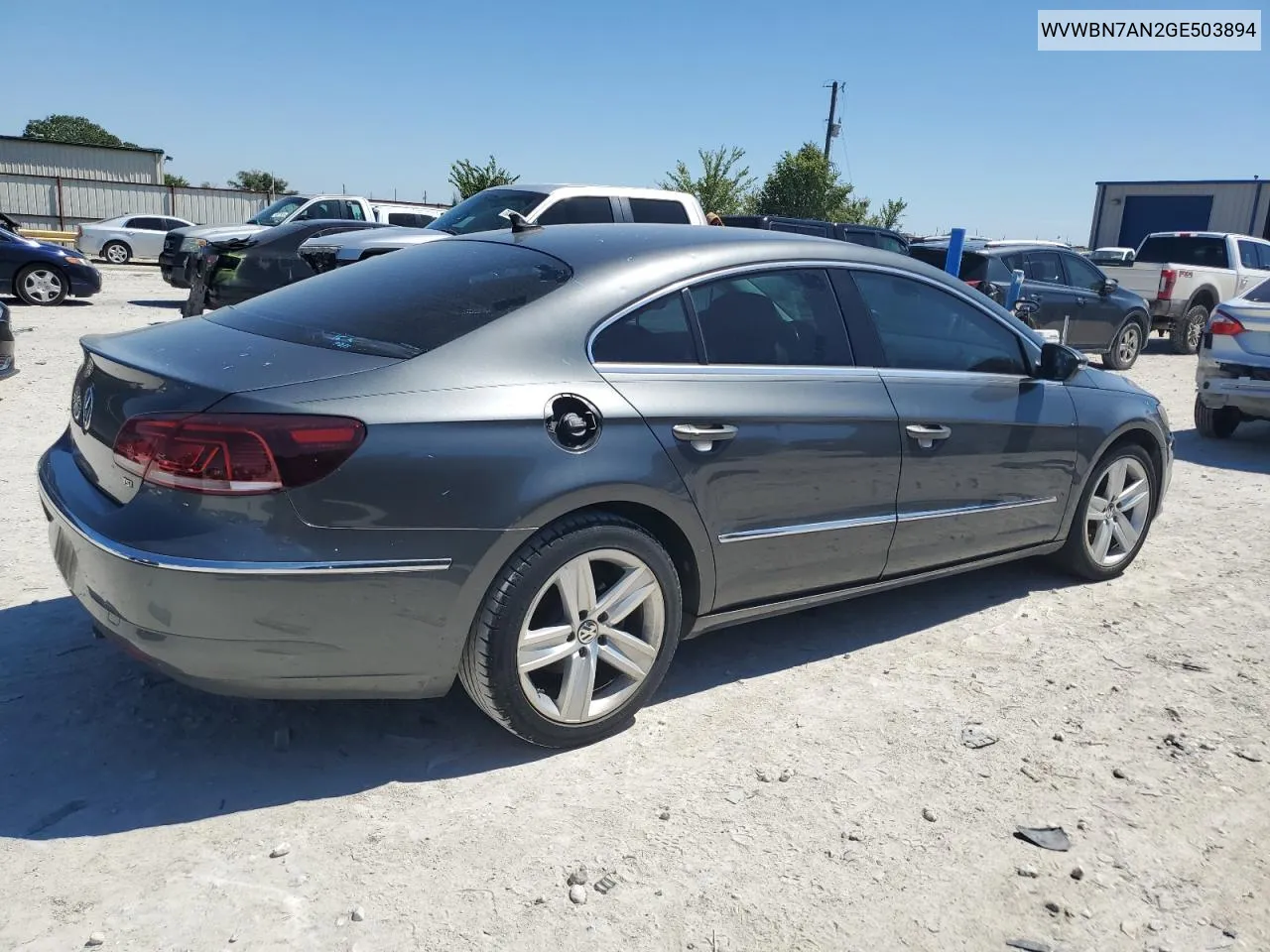 2016 Volkswagen Cc Base VIN: WVWBN7AN2GE503894 Lot: 70595024