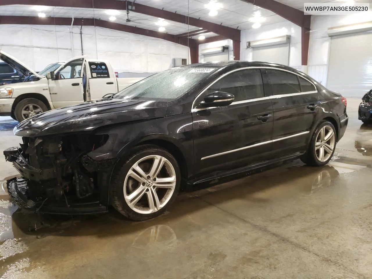 2016 Volkswagen Cc Base VIN: WVWBP7AN3GE505230 Lot: 71568024